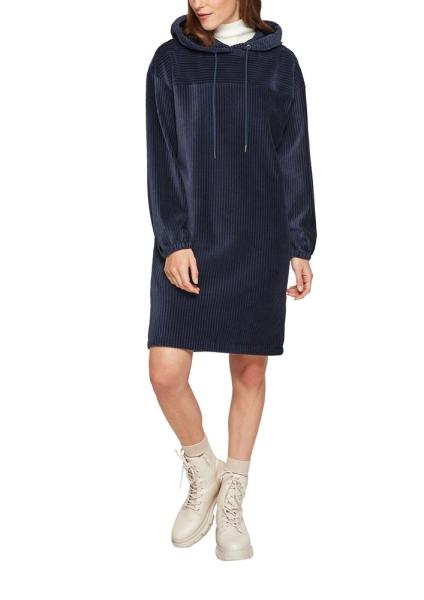 s.Oliver Jerseykleid Kapuzenkleid Cord blau S21  2107301 