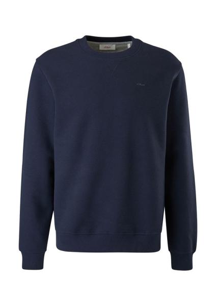 s. Oliver Herren Sweatshirt Rundhalsausschnitt Rippbündchen Logo rot, schwarz S22 2122820 