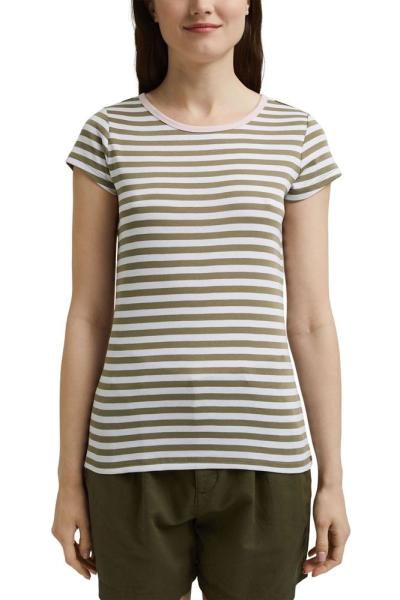 edc T- Shirt Biobaumwolle gestreift schwarz braun 991CC1K301 XS | C275 DUSTY NUDE | 