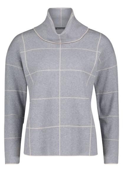 Betty Barclay Strickpullover Karo- Muster beige, grau S22 57941026 