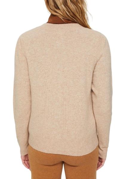 ESPRIT Mit Wolle: Cardigan mit gerafften Ärmeln 091EE1I341 