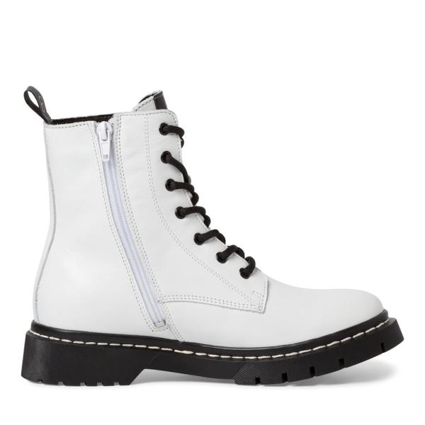 Tamaris Schnürboots Stiefelette Leder Wechselfußbett weiß S23 1-25269-41 