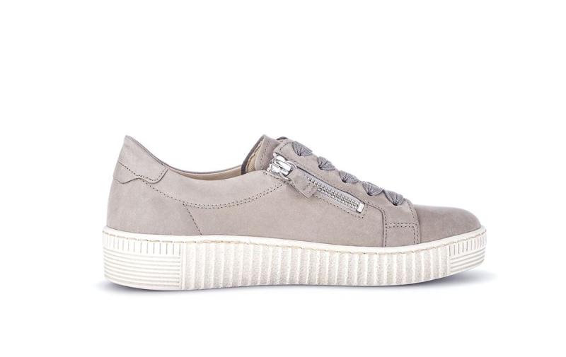 Gabor Sneaker low Rauleder Reißverschluss Wechselfußbett beige S13 23.334.12 