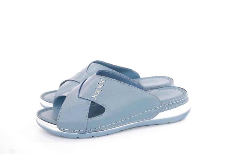 PETER ERIKSON Pantolette Leder Comfort- Fußbett blau, rot S13 221535 