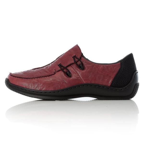 Rieker Antistress Damen Slipper Leder rot S12 L1751-35 36 | wine/schwarz | E