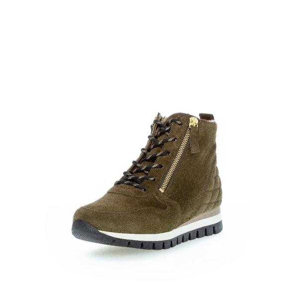 Gabor Schnürstiefelette grün S21 76.455.33 5 | oliv(Flausch/go | H