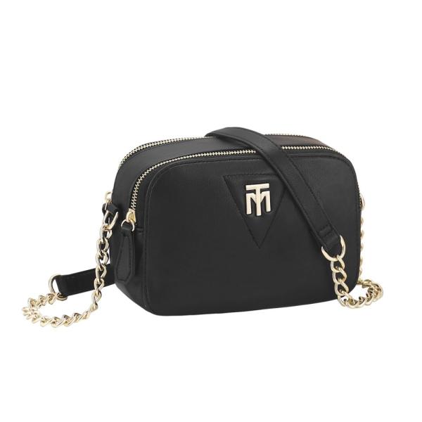 Marco Tozzi Umhängetasche Kettendetails beige schwarz S22 2-2-61011-29 
