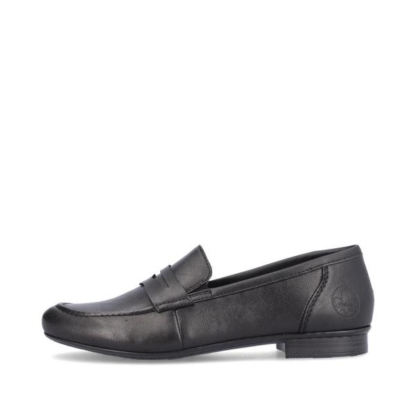 Rieker Antistress Damen Slipper Loafer elegant Leder schwarz S13 51954-01 