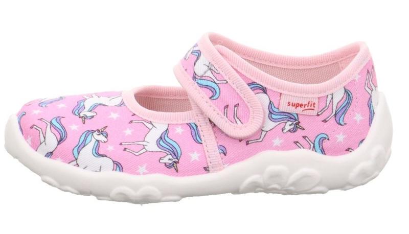 superfit BONNY - Rosa/Mehrfarbig Hausschuh mit Klettverschluss Einhorn S13 1-800283-5540 