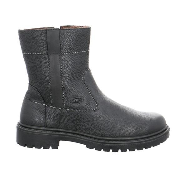 Jomos Stiefel Reißverschluss Lammfell warm H- Weite Leder schwarz 456504 