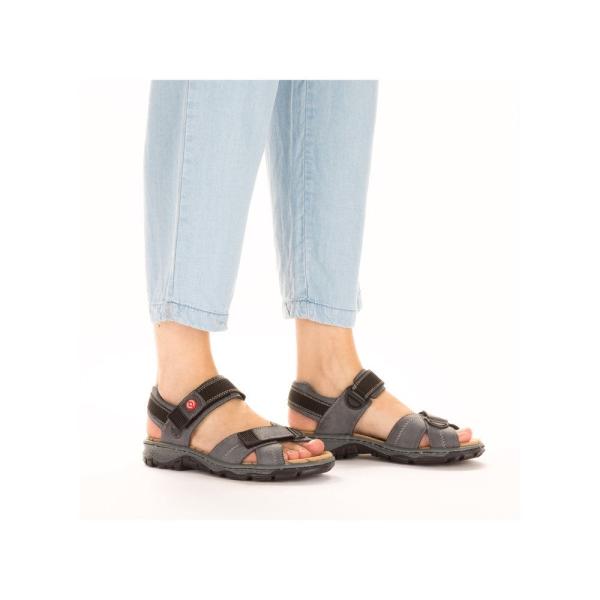 Rieker Damen Trekkingsandalen blaugrau S13  68851-14 
