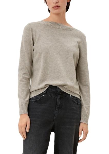 s.Oliver Feinstrickpullover U - boot - Ausschnitt taupe S21 2107340 46 | 83W1 Taupe Mela | 