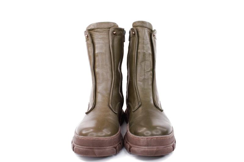Andrea Conti Damen Stiefelette Boots Leder Bequem derbe Sohle grün S22 0084802042 