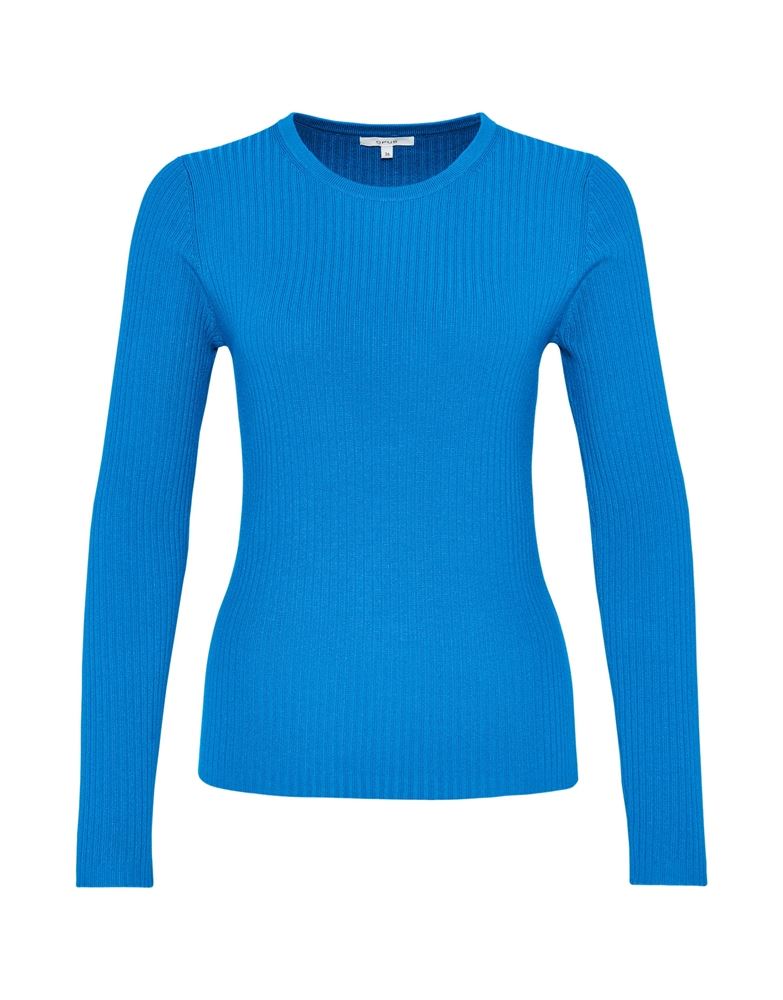OPUS Strickpullover Pijano Rundhalsausschnitt blau S13  10141710298100 38 | 60019 blue up | 
