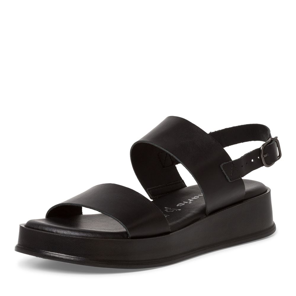 Tamaris Sandalette Leder Keilabsatz black S13  1-1-28238-20 