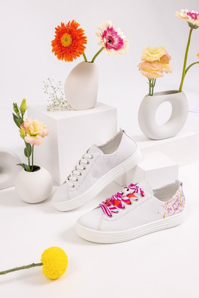 Remonte Damen Sneaker bunte Schnürsenkel weiß S12  D0900-82 37 | weiss/weiss | G