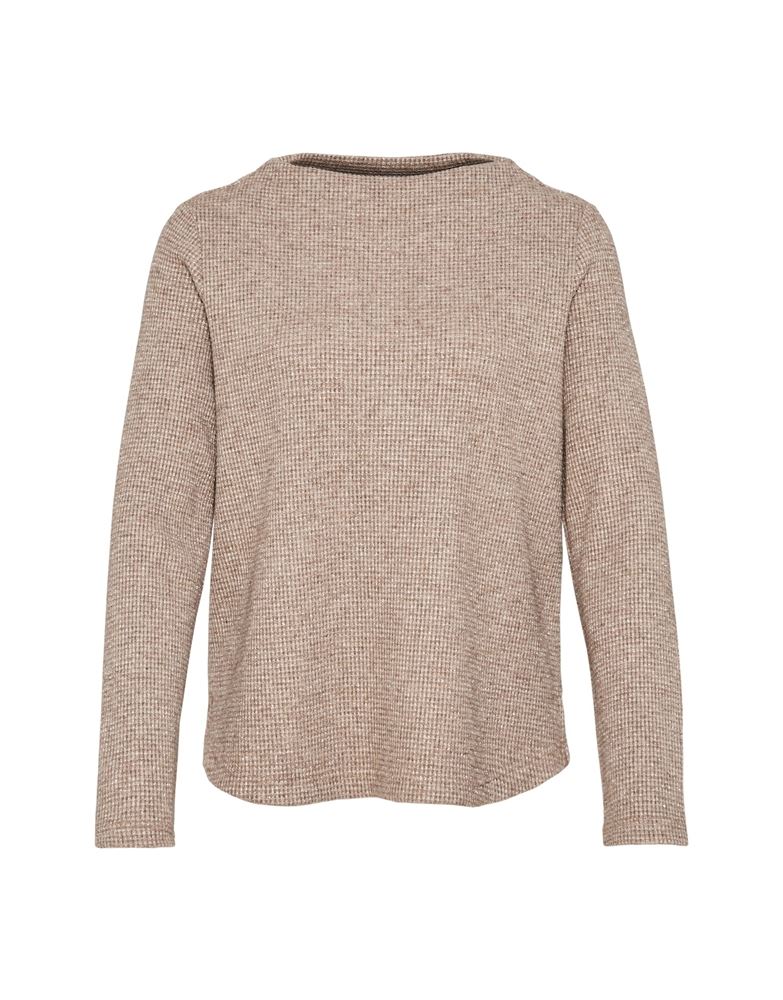 OPUS Sweater Golpa Waffelstruktur Glitzer- Effekt Viskose- Mix beige S13  10130210995147 