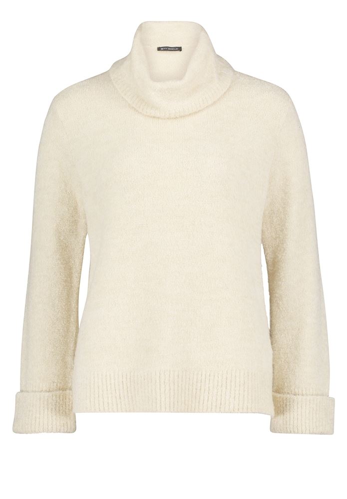 Betty Barclay Pullover großer Kragen beige grün rot S22 57621183 