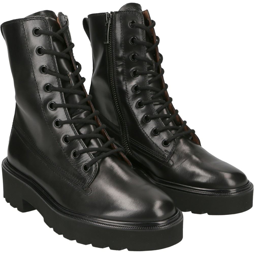 Paul Green Schnürbootie Glattleder Reißverschluss Plateau  9820-009 4,5 | black | 