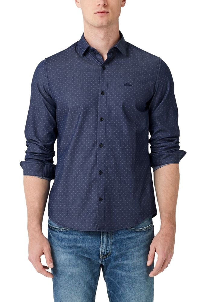 s.Oliver Webware-Hemd 03899215241 S | 58A1 indigo blu | 