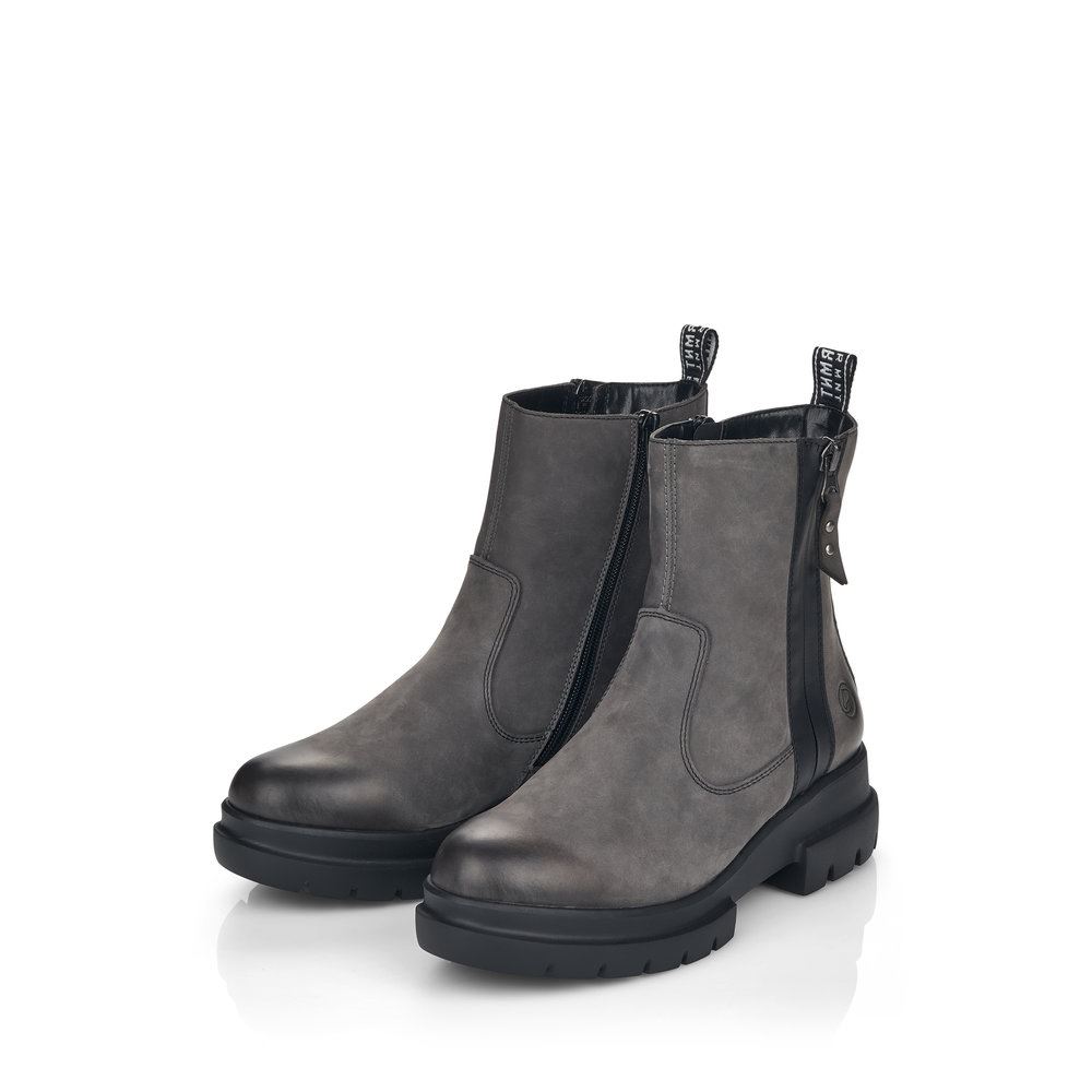 Remonte Stiefeletten Boots Nubukleder grau S21  D8974-45 40 | granit | G