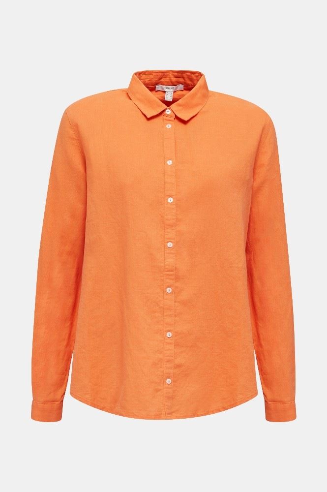 Esprit Bluse Langarm Leinen 030EE1F317 38 | E810 RUST ORANG | 