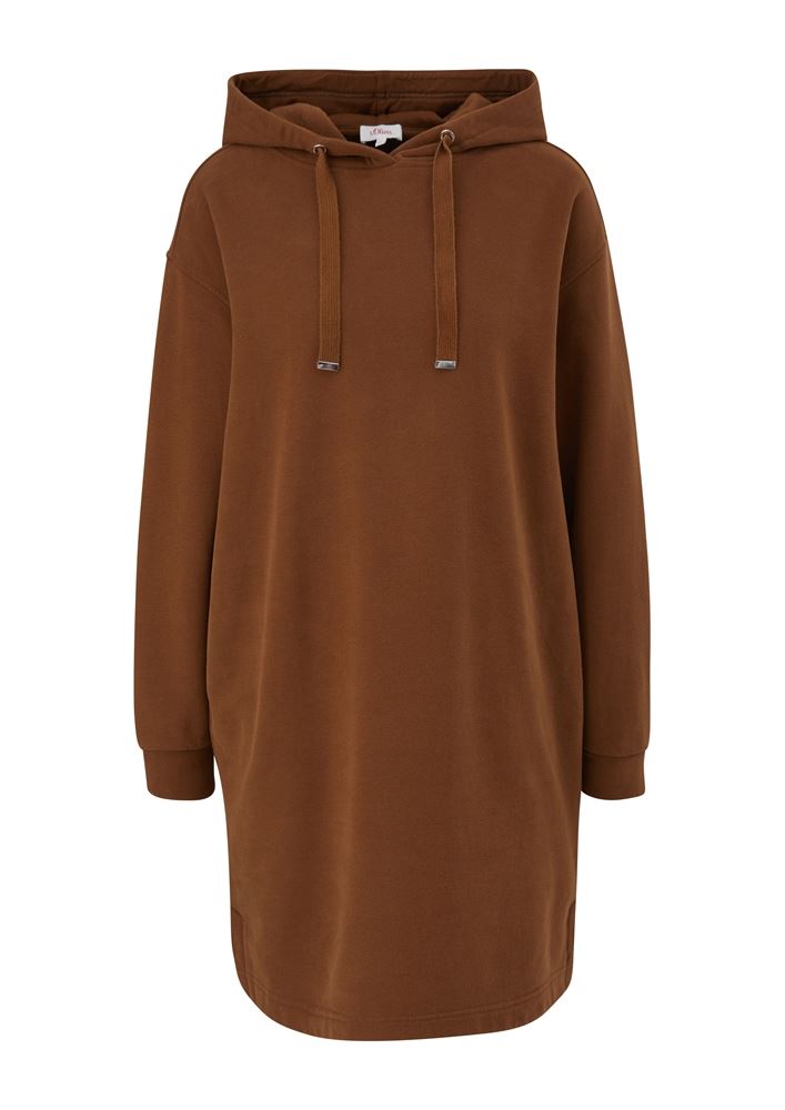 s.Oliver Sweatkleid mit Kapuze grau, braun S22  2122560 40 | 8764 BROWN | 