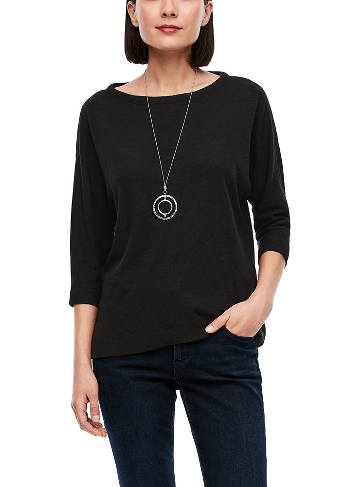 s.Oliver Jersey-Shirt Damen schwarz S21 2040829 