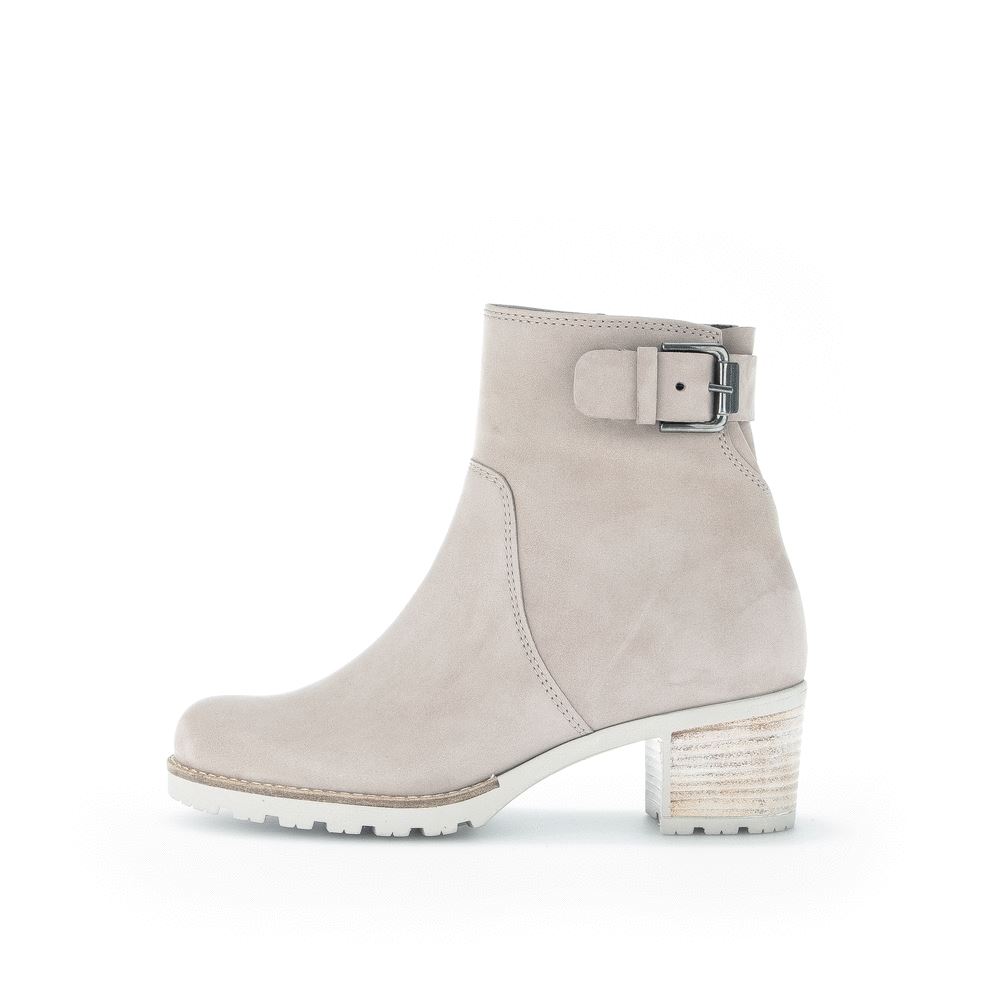Gabor Stiefelette sportlich Zierschnalle Rauleder grau S23   32.803.43 