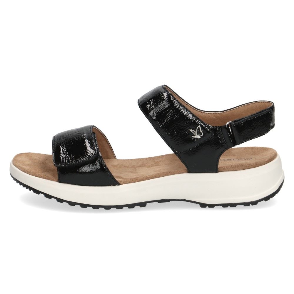 Caprice Sandale Leder Plateau Klettverschluss schwarz 9-9-28716-28 