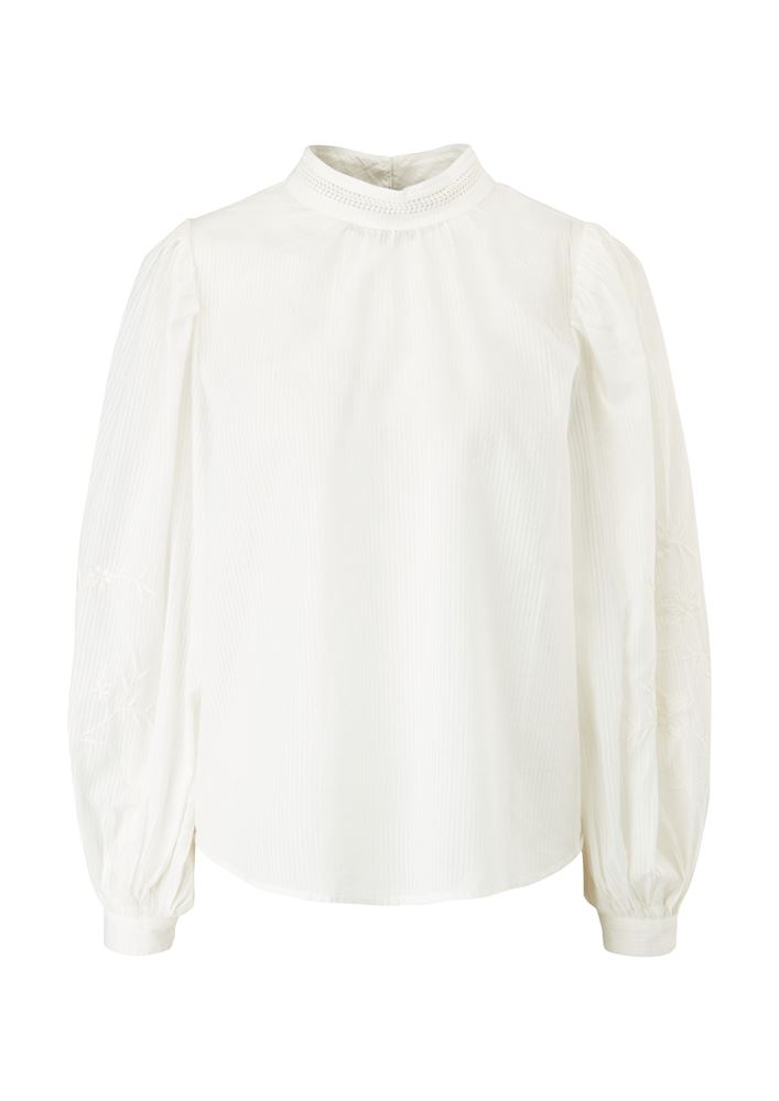 QS designed by Bluse Stickerei Baumwolle weiß S21 2105832 34 | 0200 White | 