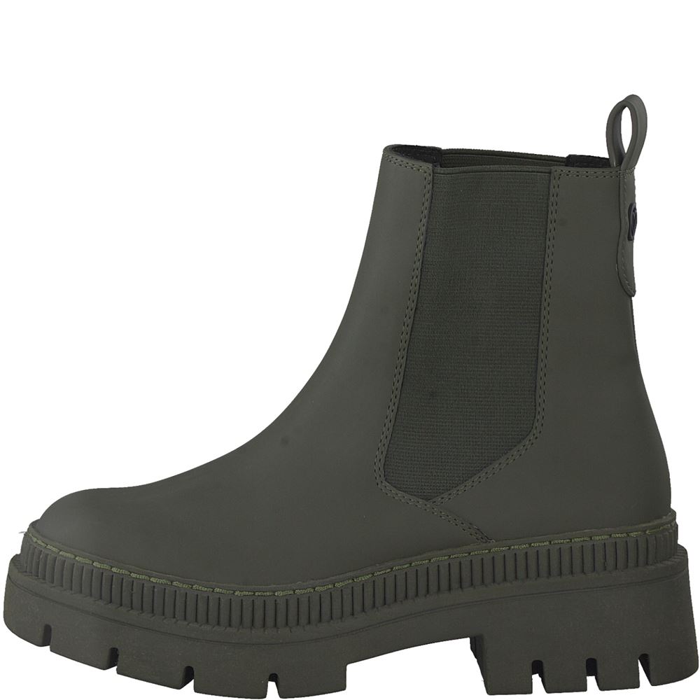 Marco Tozzi Chelsea- Boots Feel me Fußbett grün S22  2-2-25822-29 41 | 711 KHAKI RUBBE | 
