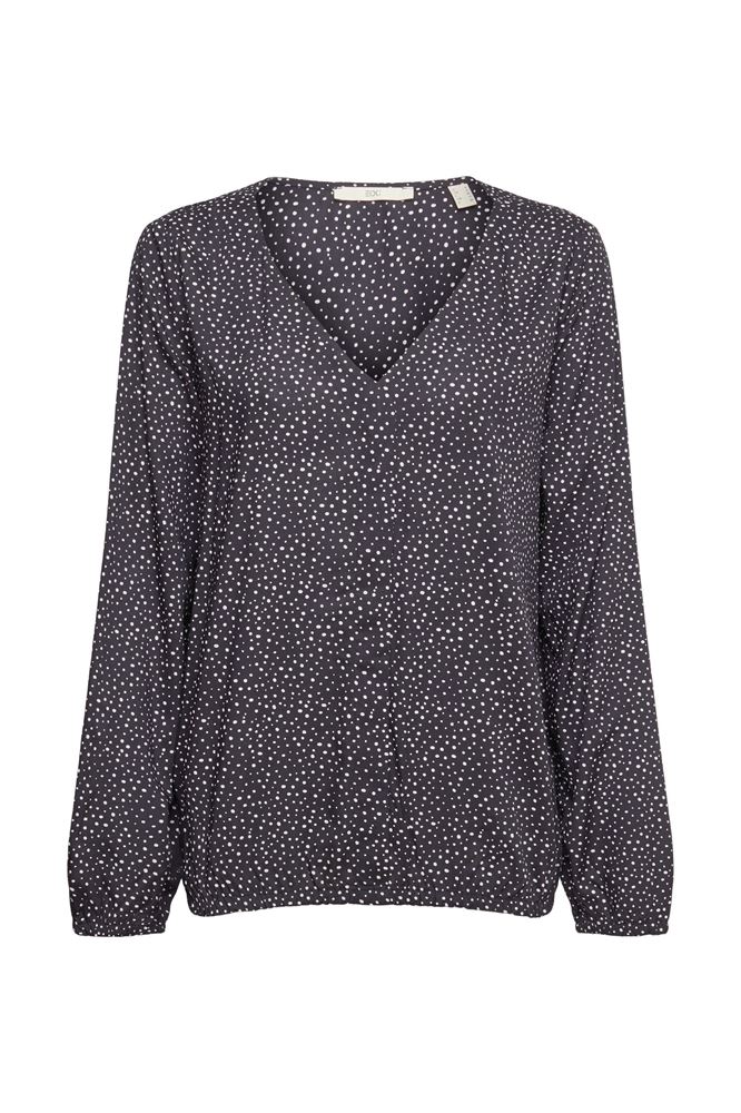 EDC Bluse LENZING™ ECOVERO™ Allover-Muster schwarz S22 992CC1F309 XL | C348 LIGHT KHAK | 