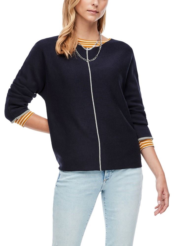 s.Oliver Pullover 3/4 Arm U - Boot Noos blau 2043096 