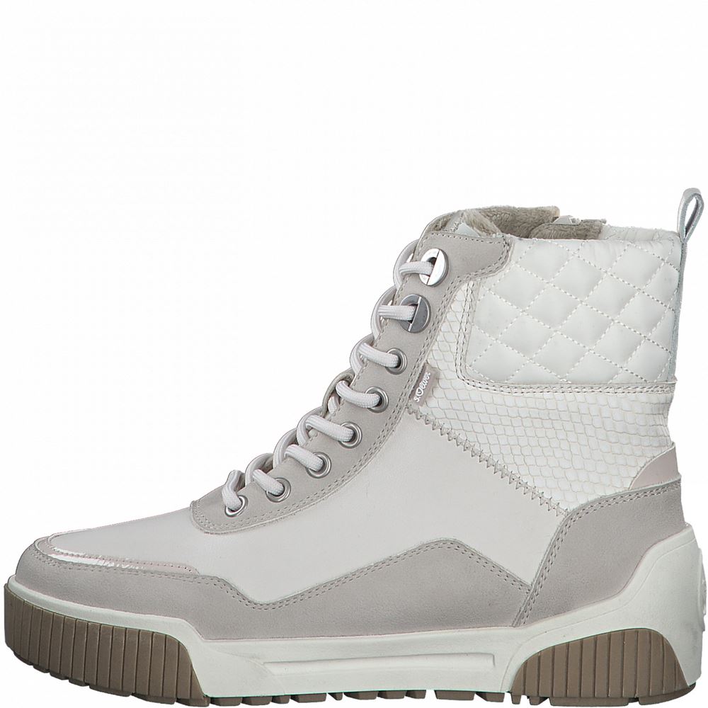 s.Oliver Schnürstiefel Reißverschluss weiß S21 5-5-25239-27 40 | 462 CREAM | 