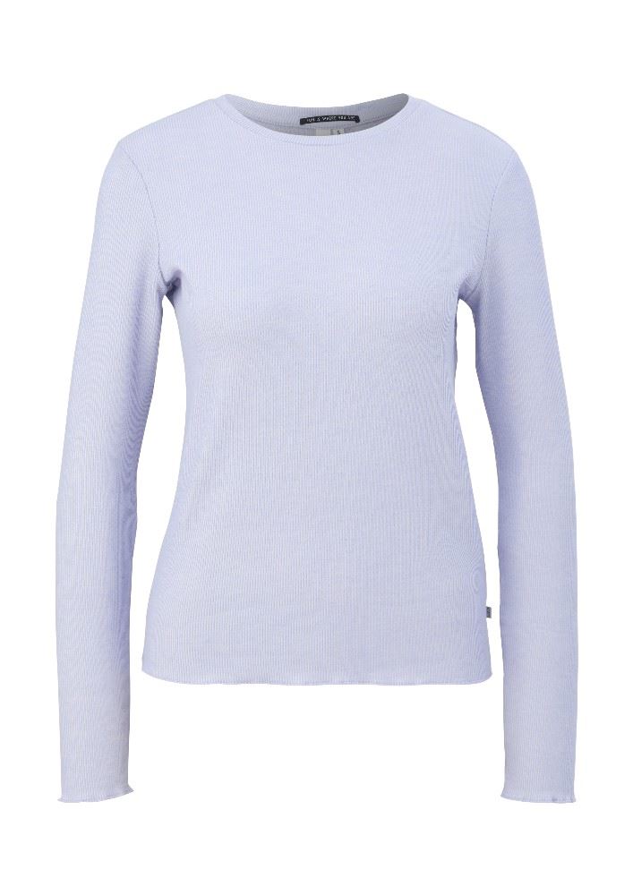 QS designed by Longsleeve mit Rippstruktur rosa, lila S13 2126088 