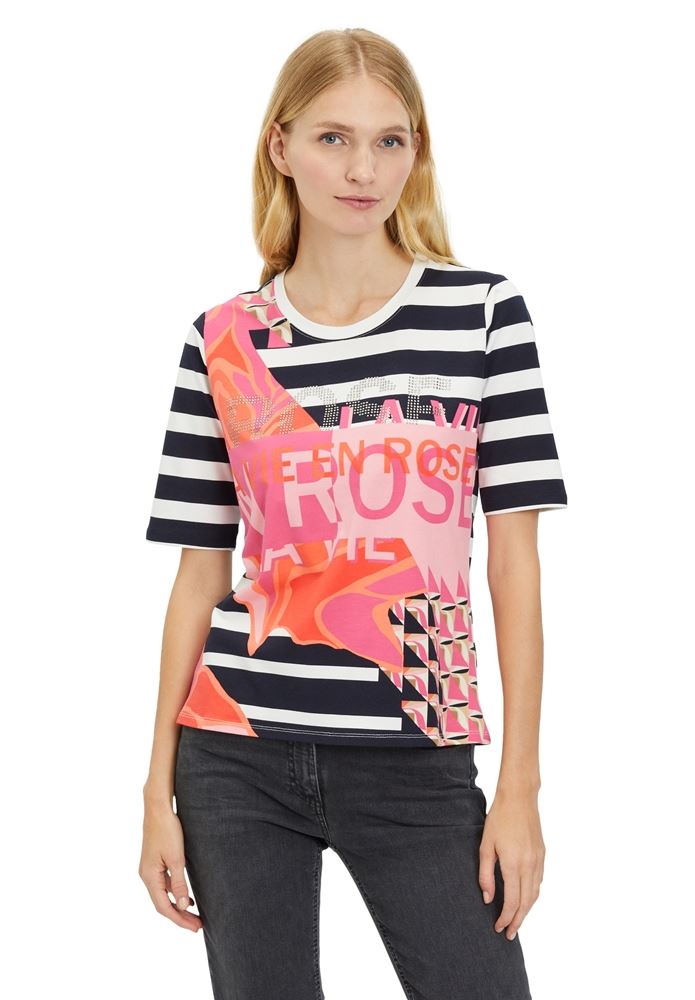 Betty Barclay T - Shirt gestreift tailliert blau weiß S13 26791579 