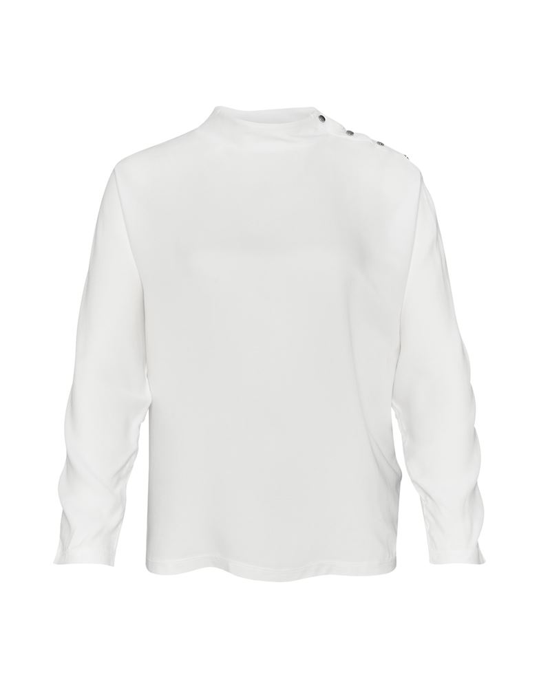 OPUS Shirt Selse Stehkragen Fledermausärmel Druckknöpfe weiß S13 10094310750147 
