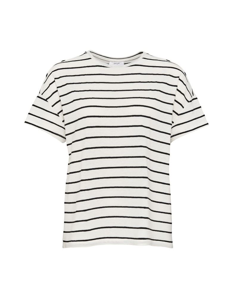 OPUS T- Shirt Sileika gestreift schwarz weiß Leinen S11 245139165 