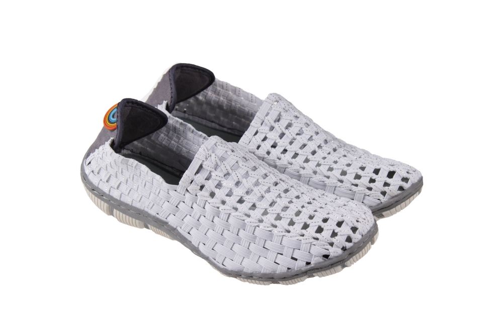 Rockspring Slipper weiß handgeflochten Drill Tasman 41 | white/offwhite | 