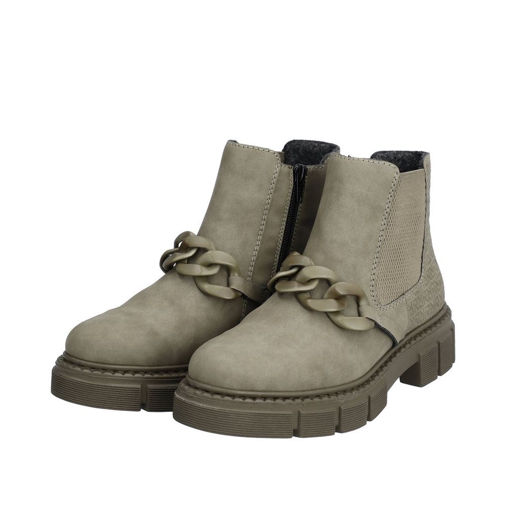 Rieker Antistress Damen Chelsea- Boots Kettendetail grün S23 M3873-52 