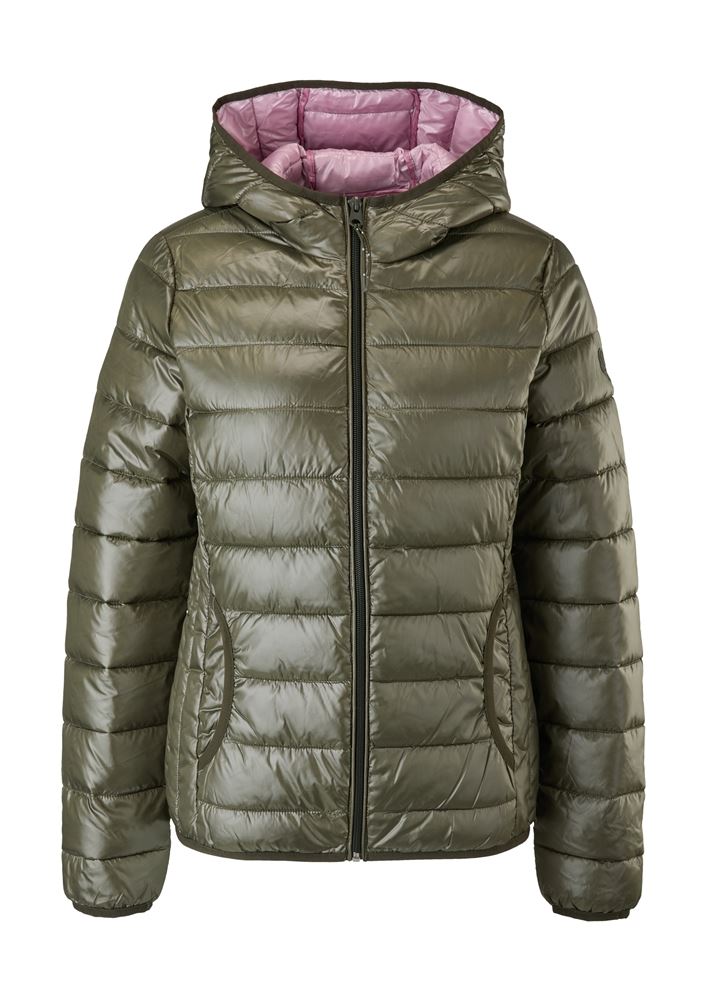QS designed by Steppjacke Kapuze grün, grau, schwarz S22 2119390 S | 9999 GREY/BLACK | 