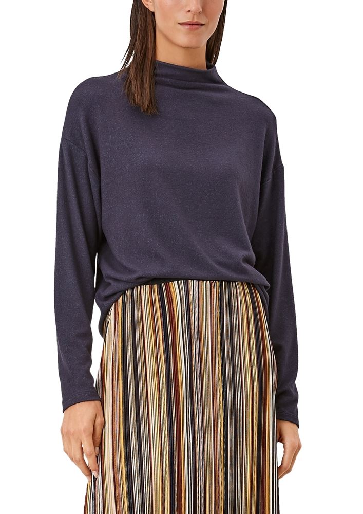 s.Oliver Langarmshirt Turtelneck blau S21 2107156 