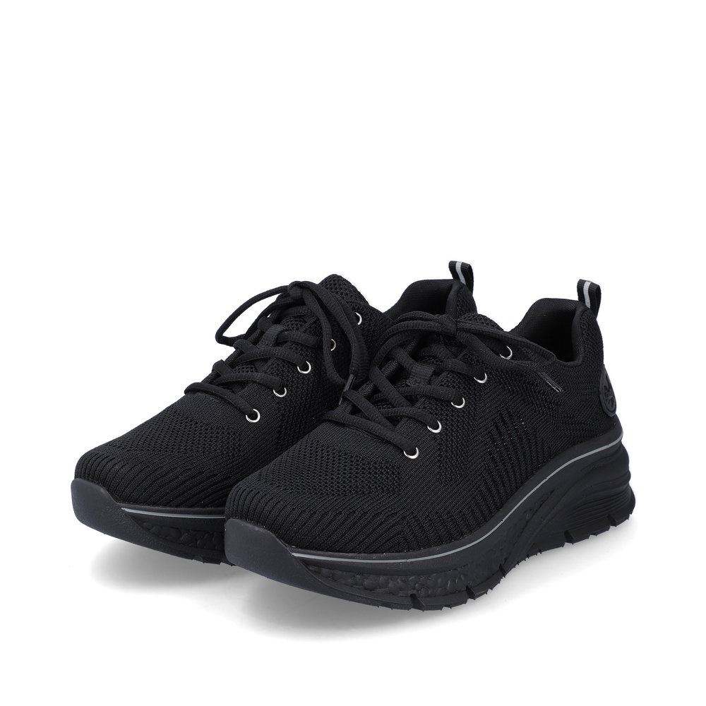 Rieker Antistress Damen Schnürschuh Sneaker Plateausohle Wechselfußbett schwarz S13 48022-00 