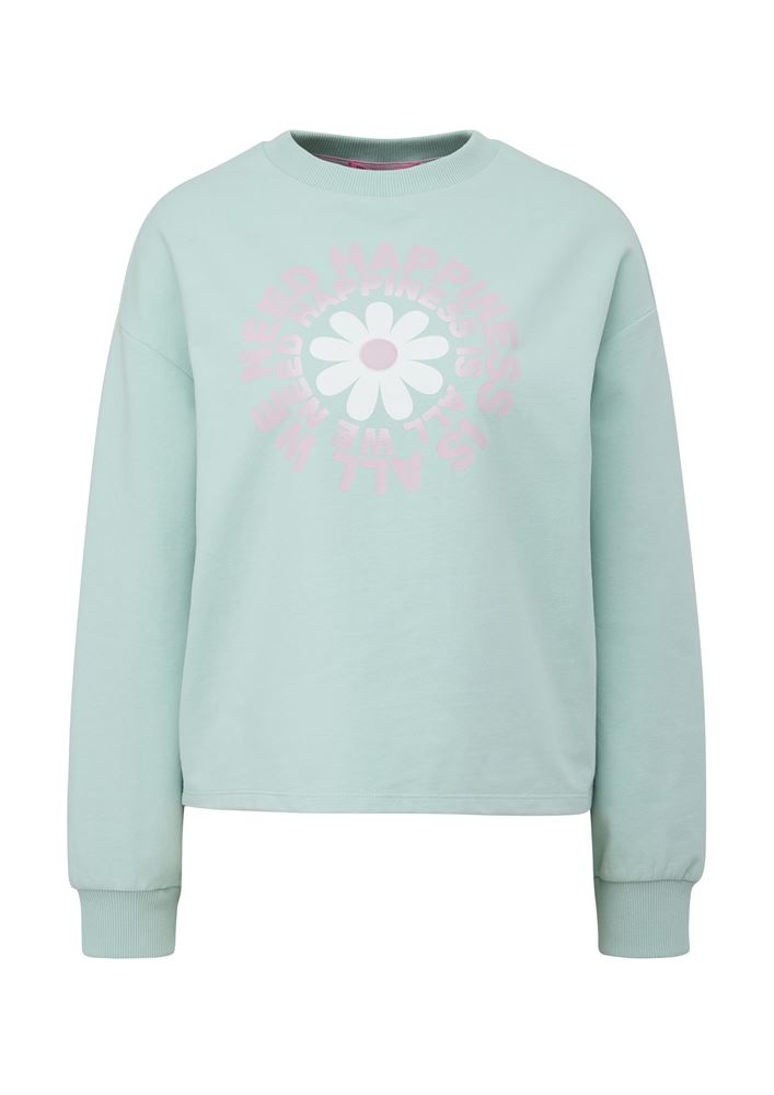 QS designed by Sweatshirt mit Frontprint ozeangrün S13 2127741 