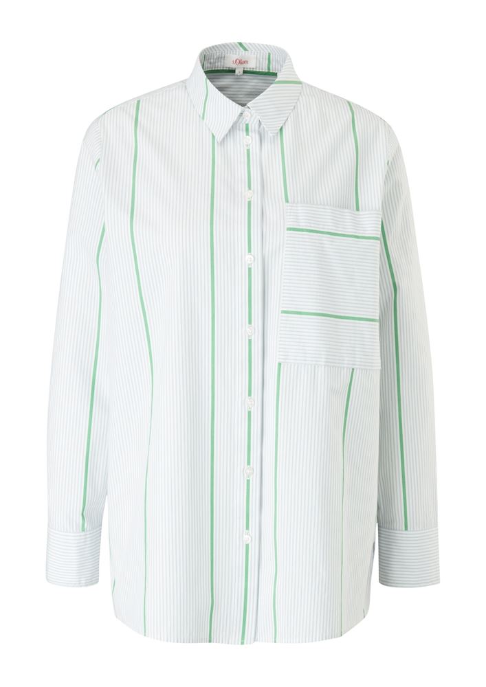 s.Oliver Bluse legere gestreift weiß S12  2110400 L | Light Blue Stri | 