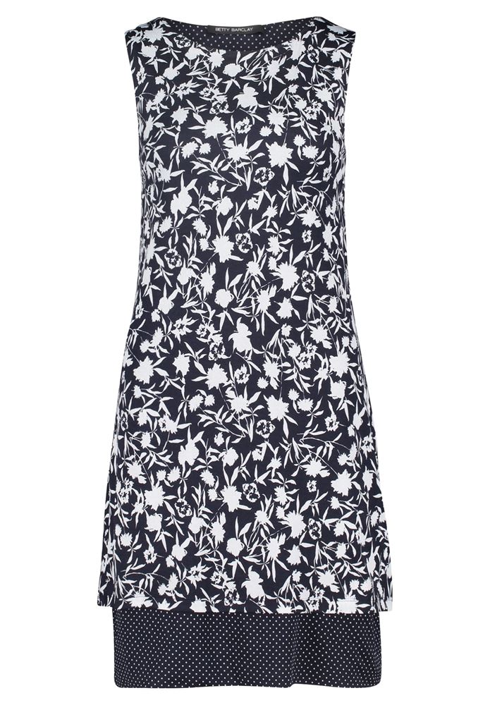 Betty Barclay Jerseykleid florales Muster Ärmellos blau S13 13771113 