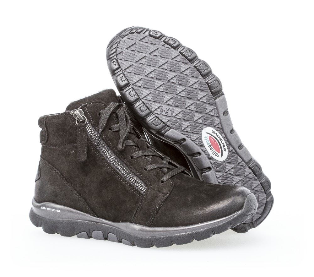 Gabor rollingsoft Schnürstiefelette schwarz S21 76.868.47 