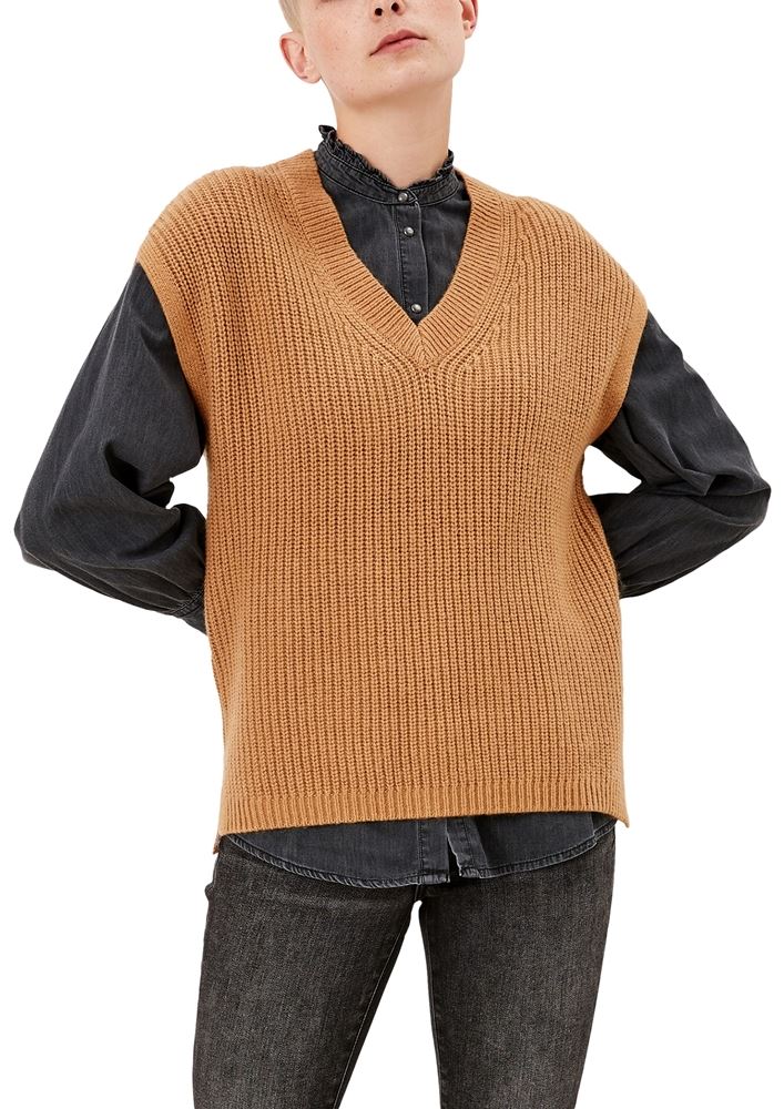 s.Oliver Pullunder V - Ausschnitt caramel S21 2108208 46 | 8469 Caramel | 
