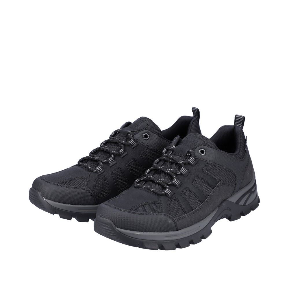 Rieker Antistress Herren Schnürschuh sportlich TEX- Membran schwarz S22 B6810-00 44 | schwarz/schwarz | G